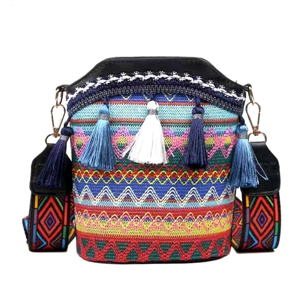 NWOT BOHO Embroidered Crossbody Purse with Tassels
